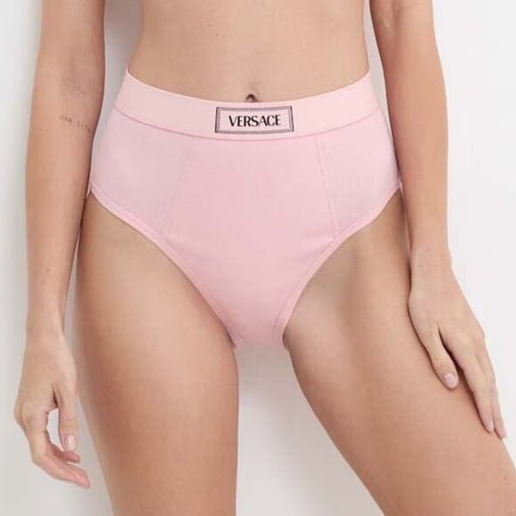 Versace Women's High Slip Bio Cotton Rib Bikini Panties Versace sz 4 US L IT 44 - Picture 1 of 3